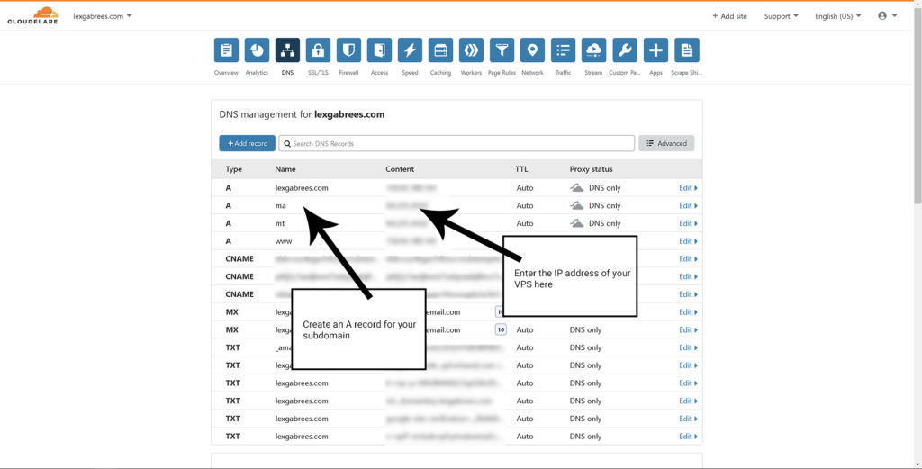 mautic installation DNS settings