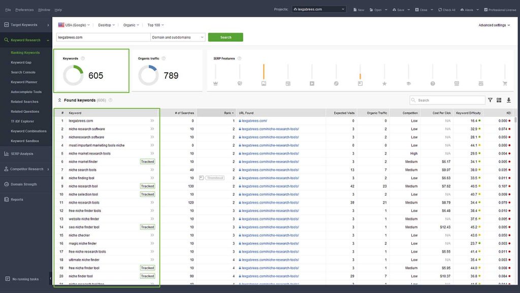 SEO Powersuite - Rank Tracker - Check Ranking Keywords